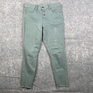 Universal Thread Green Dyed High Rise Skinny Raw Hem Denim Jeans Size 6/28R